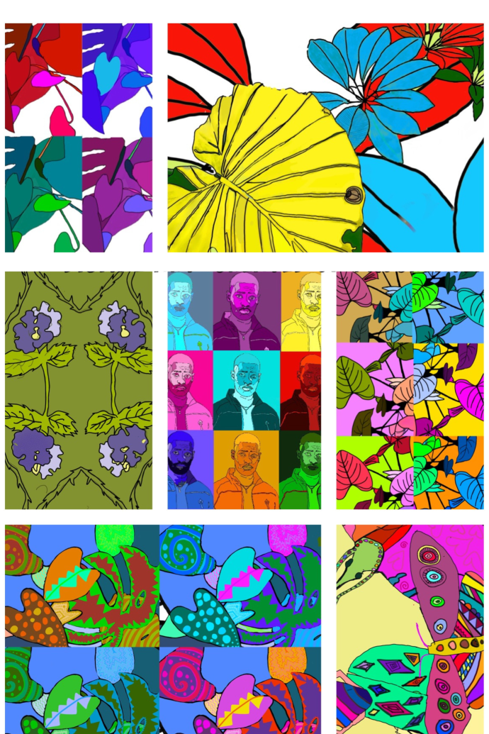 A selection of digital art created by students at Manchester Hospital Schools